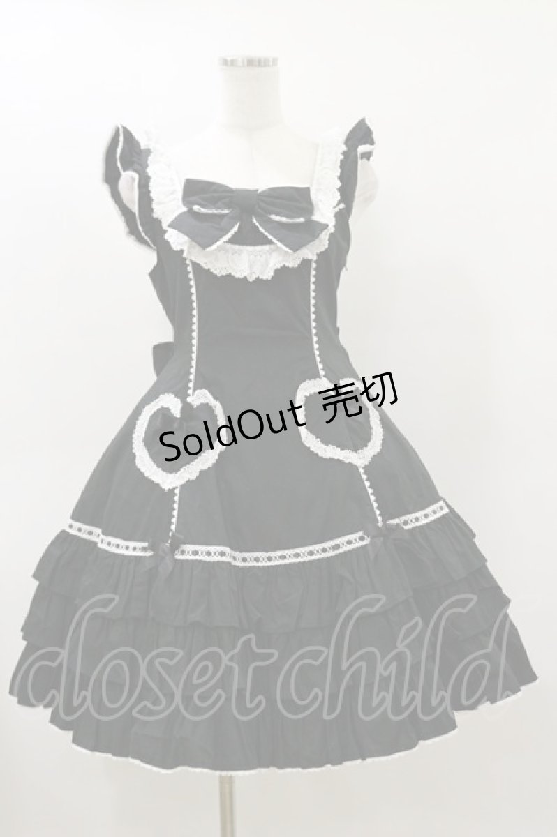 画像1: Angelic Pretty / Cute Heartジャンパースカート Free ブラック H-26-03-12-068-AP-OP-NS-ZH (1)