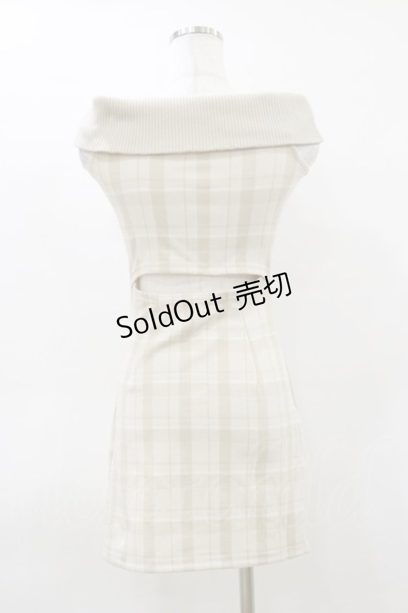 画像2: EATME / Backカットアウトチェックワンピース Free ベージュ H-26-03-12-071-LO-OP-NS-ZH (2)