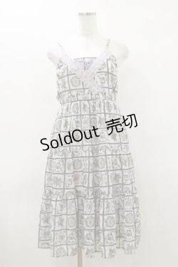 画像1: axes femme / 香水瓶柄キャミワンピース M 白 H-26-03-12-073-AX-OP-NS-ZH