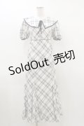 An MILLE / チェックロングワンピース Free 白/ブラック H-26-03-12-079-EL-OP-NS-ZH