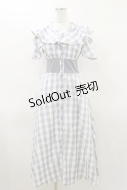 画像1: An MILLE / ギンガムチェックロングワンピース Free グレー H-26-03-12-080-EL-OP-NS-ZH