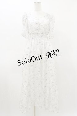 画像1: An MILLE / シャーリングロングワンピース Free 白/ブラック H-26-03-12-081-EL-OP-NS-ZH