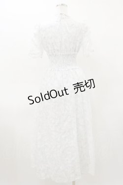 画像2: An MILLE / シャーリングロングワンピース Free 白/サックス H-26-03-12-082-EL-OP-NS-ZH