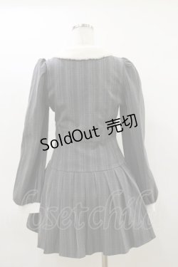 画像2: Bubbles / ファーカラープリーツワンピース S グレー H-26-03-12-084-CA-OP-NS-ZH