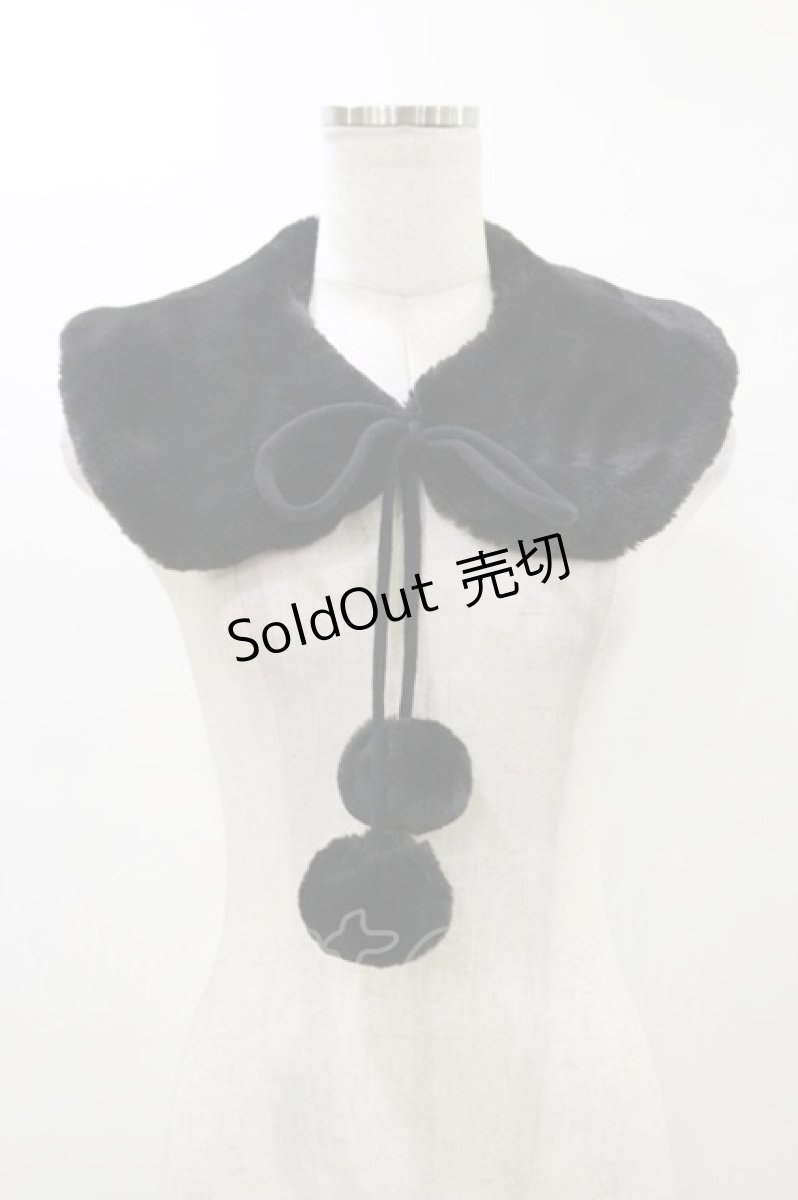 画像1: m petit by misako / AMポンポンツキエリ  ブラック H-26-03-12-010-LO-ZA-NS-ZH (1)