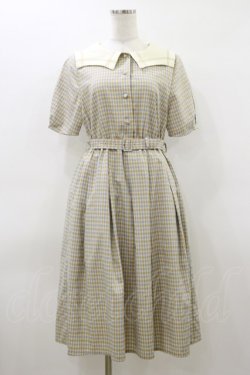 画像1: Fi.n.t / 変形セーラー衿チェックワンピース Free BEIGE×BL H-26-03-12-086-CA-OP-NS-ZH