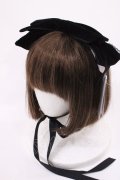 axes femme kawaii / ベロアリボンヘッドドレス  ブラック H-26-03-12-1045-AX-AC-NS-ZH