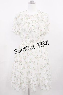 画像1: Ank Rouge / いちご柄シフォンワンピース M オフ H-26-03-12-1011-CA-OP-NS-ZH