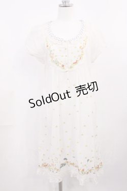 画像1: Cherir la femme / 刺繍ワンピース M アイボリー H-26-03-12-1015-LO-OP-YZ-ZH