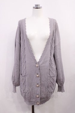 画像1: Amavel / ハートモチーフロングカーディガン Free ラベンダー H-26-03-12-1021-CA-TO-NS-ZH