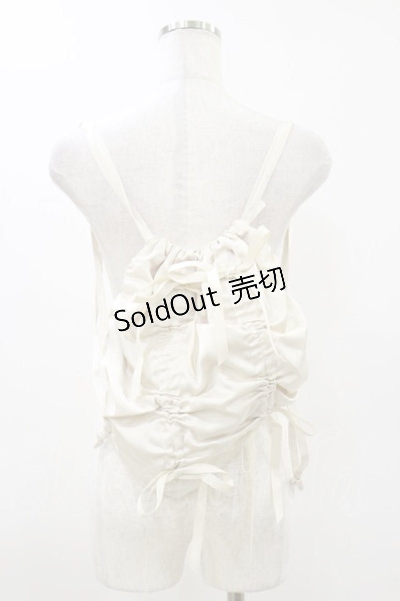 画像2: Fi.n.t / ドロストリボンナップサック  IVORY H-26-03-12-001-CA-BG-NS-ZH (2)