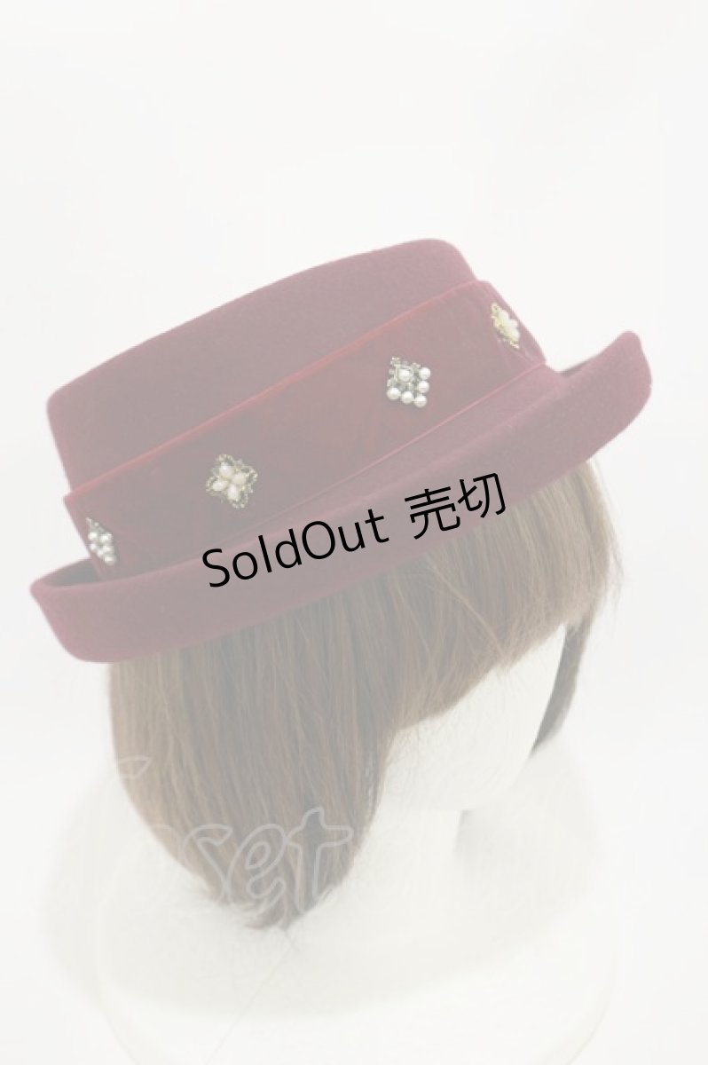 画像2: Hoshibako Works / 魔女の庭 魔法の果実 ベルベットリボン帽子  ワイン H-26-03-12-012-LO-AC-NS-ZH (2)