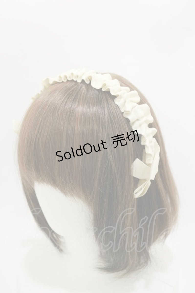 画像1: m petit by misako / ギャザーリボンカチューシャ  アイボリー H-26-03-12-022-LO-AC-YZ-ZH (1)
