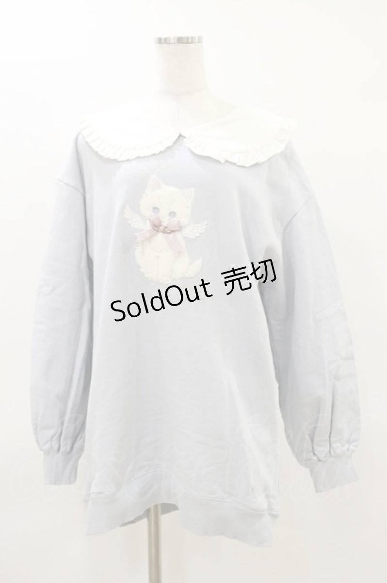 画像1: Honey Cinnamon / Angel kittenアップリケスウェット Free サックス H-26-03-12-031-LO-TO-NS-ZH (1)