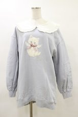 画像1: Honey Cinnamon / Angel kittenアップリケスウェット Free サックス H-26-03-12-031-LO-TO-NS-ZH (1)