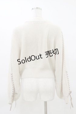 画像2: Fi.n.t / 袖リボンレースアップケーブルニットプルオーバー Free OFF WHITE H-26-03-12-036-CA-TO-NS-ZH