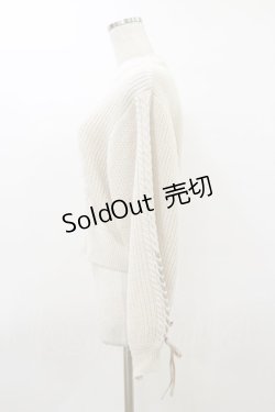 画像3: Fi.n.t / 袖リボンレースアップケーブルニットプルオーバー Free OFF WHITE H-26-03-12-036-CA-TO-NS-ZH
