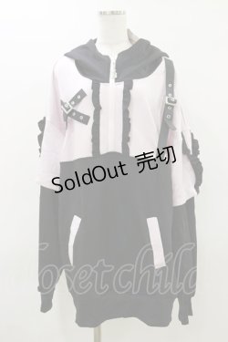 画像1: Ank Rouge / Be mqin ベルトプルオーバー M ブラック/ピンク H-26-03-12-039-CA-TO-NS-ZH