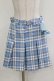 画像1: FLC / ぬた。/ベルト付きチェックスカート L サックス H-26-03-13-1026-LO-SK-NS-ZH (1)