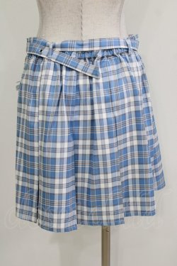 画像3: FLC / ぬた。/ベルト付きチェックスカート L サックス H-26-03-13-1026-LO-SK-NS-ZH