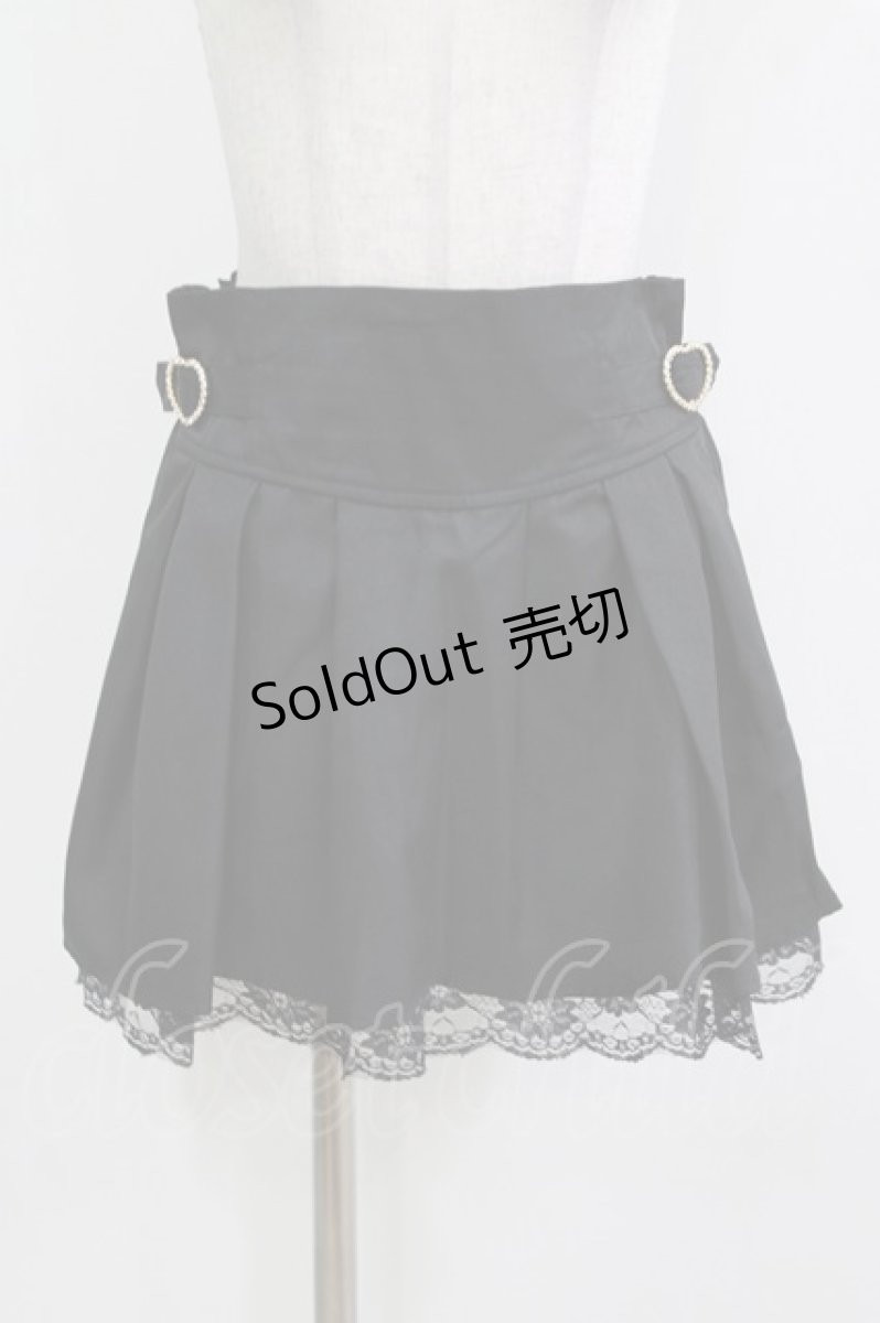 画像1: LilyMerry / もえにゃ/ハートバックルスカパン L ブラック H-26-03-13-1028-PU-SK-NS-ZH (1)