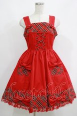 画像1: Angelic Pretty / ツイル×タータンジャンパースカート Free レッド H-26-03-13-1004-AP-OP-NS-ZH (1)
