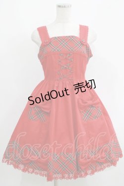 画像1: Angelic Pretty / ツイル×タータンジャンパースカート Free レッド H-26-03-13-1004-AP-OP-NS-ZH