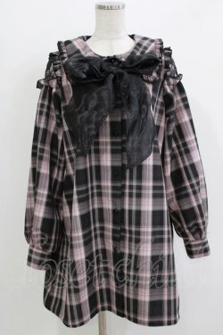 画像1: majoretty / まきちゃん/チェックワンピース L ブラック/ピンク H-26-03-13-1033-GO-OP-NS-ZH