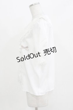 画像2: majoretty / 三角エリビジューブラウス LL 白 H-26-03-13-1037-GO-BL-NS-ZH