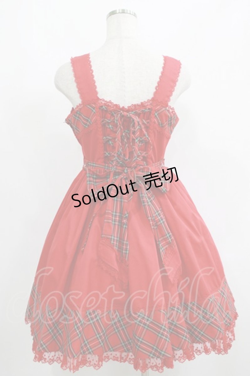 画像3: Angelic Pretty / ツイル×タータンジャンパースカート Free レッド H-26-03-13-1004-AP-OP-NS-ZH (3)