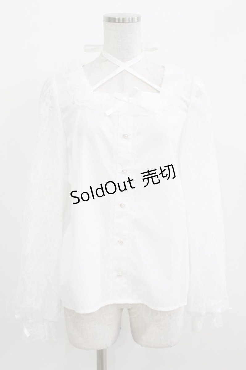 画像1: Lovely Tency / 眞白ありす/alsチョーカーレースブラウス LL 白 H-26-03-13-1039-GO-BL-NS-ZH (1)