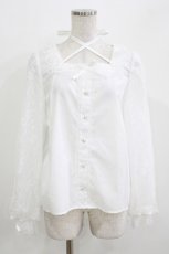 画像1: Lovely Tency / 眞白ありす/alsチョーカーレースブラウス LL 白 H-26-03-13-1039-GO-BL-NS-ZH (1)