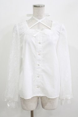 画像1: Lovely Tency / 眞白ありす/alsチョーカーレースブラウス LL 白 H-26-03-13-1039-GO-BL-NS-ZH