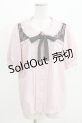 majoretty / レース切替リボンブラウス L ピンク H-26-03-13-1043-GO-BL-NS-ZH