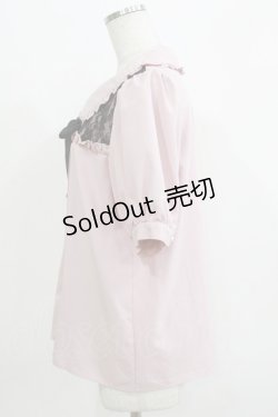 画像2: majoretty / レース切替リボンブラウス L ピンク H-26-03-13-1043-GO-BL-NS-ZH