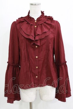 画像1: Amavel / アンティークバックルフレアスリーブブラウス Free ボルドー H-26-03-13-1047-CA-BL-NS-ZH