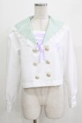 majoretty / Disney/アリエル/セーラー襟ブラウス L 白/ミント H-26-03-13-1048-GO-BL-NS-ZH