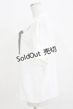 画像2: majoretty / レース切替リボンブラウス L 白/ブラック H-26-03-13-1050-GO-BL-NS-ZH