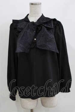画像1: Lovely Tency / 眞白ありす/ボウタイブラウス L ブラック H-26-03-13-1054-GO-BL-NS-ZH