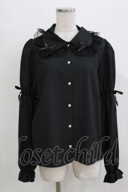 画像1: Lovely Tency / 眞白ありす/レースリボンブラウス LL ブラック H-26-03-13-1055-GO-BL-NS-ZH