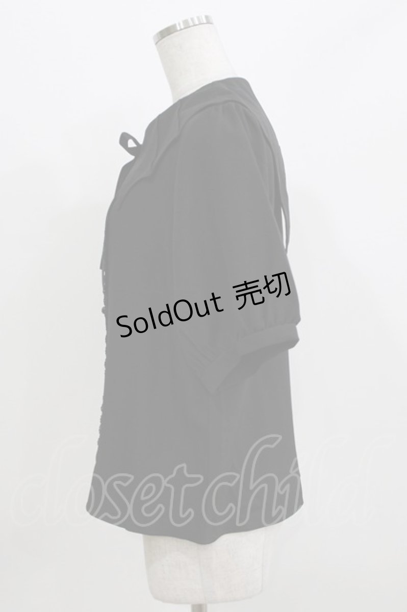 画像2: DearMyLove / デビルモチーフ襟ブラウス L ブラック H-26-03-13-1056-EL-BL-NS-ZH (2)