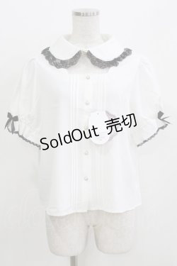 画像1: LilyMerry / Liii/ピンタックリボンブラウス LL 白 H-26-03-13-1057-PU-BL-NS-ZH
