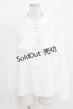 画像1: majoretty / 羽乃ぴふわ/リボンツキブラウス 2L 白 H-26-03-13-1058-GO-BL-NS-ZH