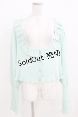 画像1: CHIP CLIP / 五月アイ/フリルカーディガン 4L ミント H-26-03-13-1060-PU-TO-NS-ZH