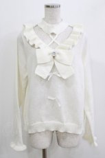 画像1: Lovely Tency / 眞白ありす/ビジューリボンニットプルオーバー LL 白 H-26-03-13-1063-GO-TO-NS-ZH (1)