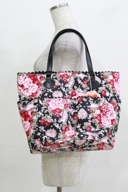 画像1: BABY,THE STARS SHINE BRIGHT / シュガーブーケ〜永遠の乙女の憧れ〜柄バケツ型Bag  ブラック H-26-03-13-1064-BA-BG-NS-ZH