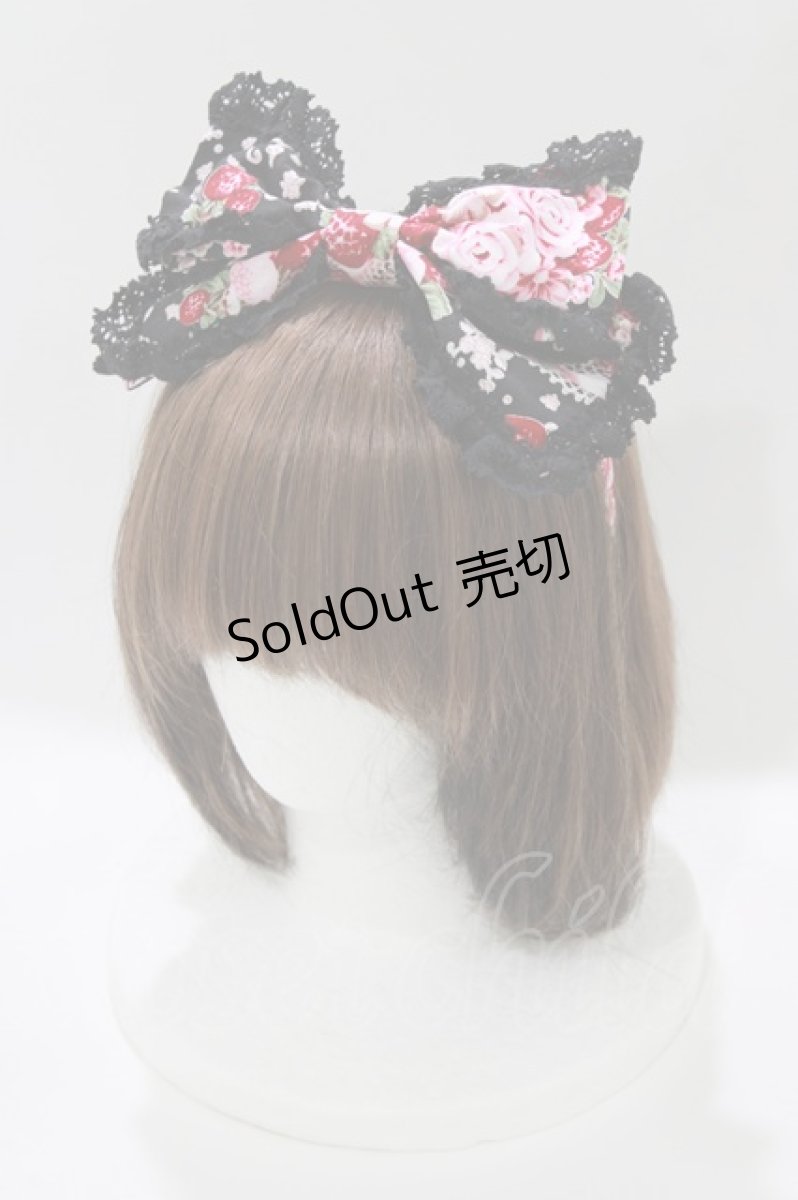 画像1: BABY,THE STARS SHINE BRIGHT / シュガーブーケ〜永遠の乙女の憧れ〜柄カチューシャ  ブラック H-26-03-13-1070-BA-AC-NS-ZH (1)