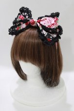 画像1: BABY,THE STARS SHINE BRIGHT / シュガーブーケ〜永遠の乙女の憧れ〜柄カチューシャ  ブラック H-26-03-13-1070-BA-AC-NS-ZH (1)