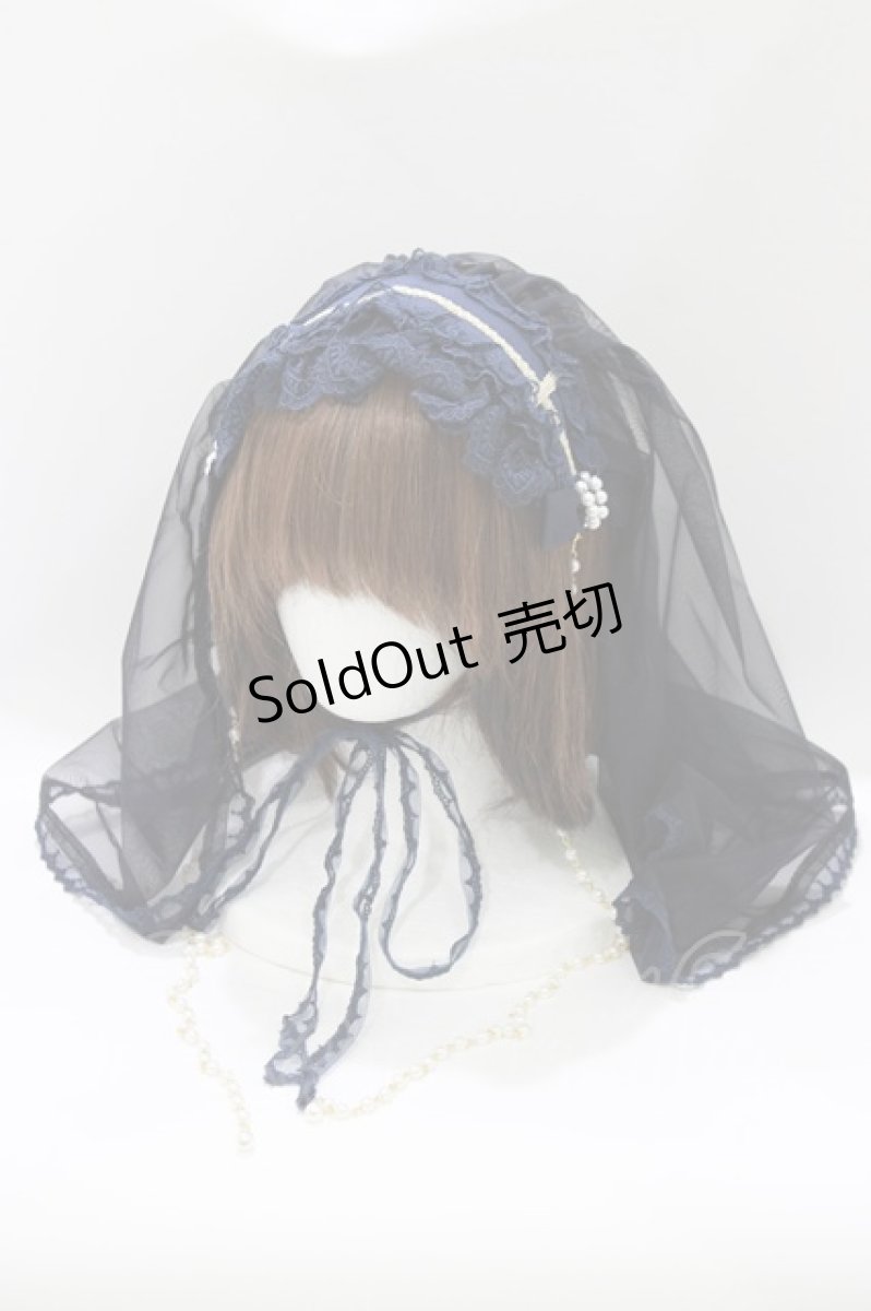 画像1: Angelic Pretty / Holy Theaterベール付ヘッドドレス  ネイビー H-26-03-13-1071-AP-AC-NS-ZH (1)