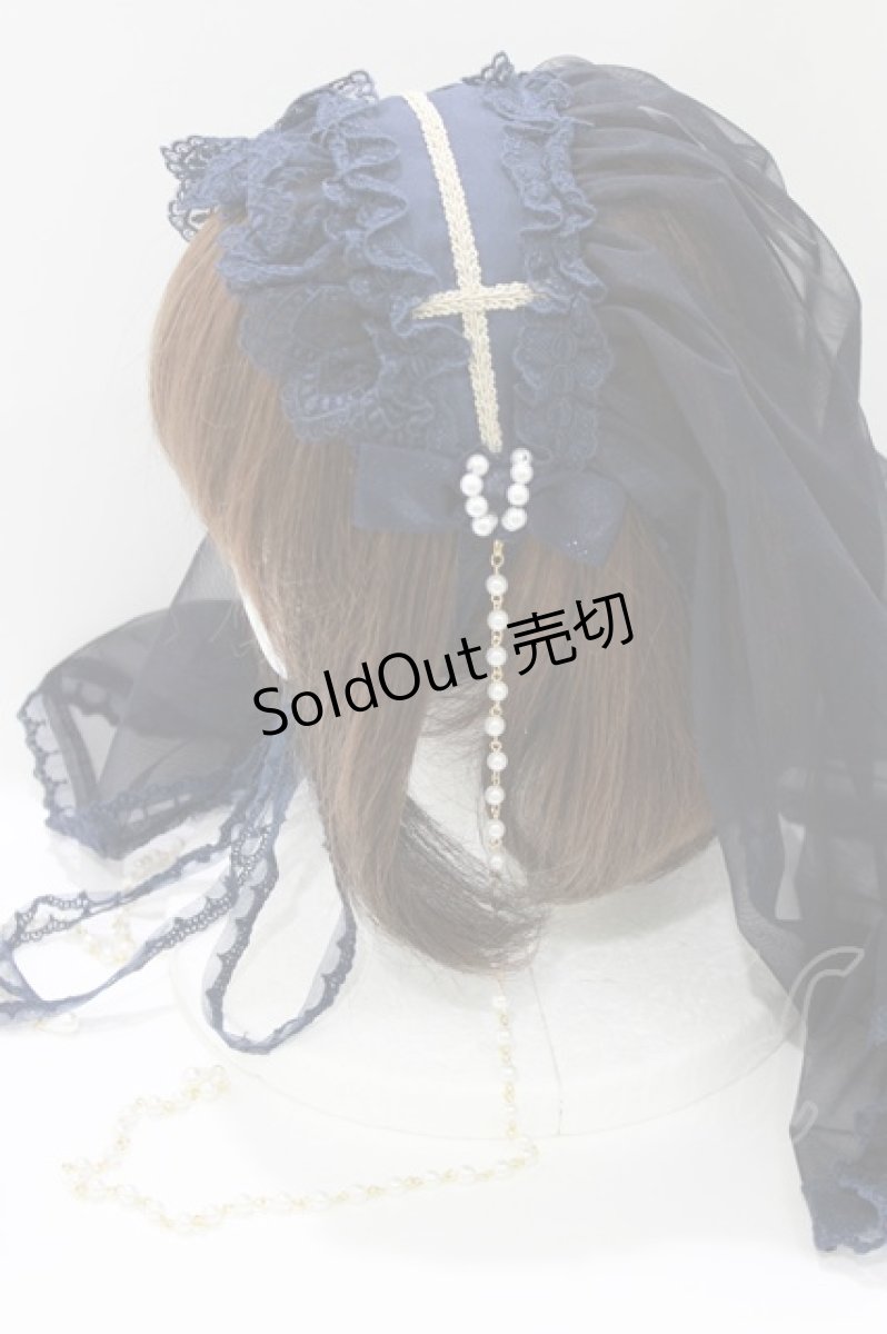 画像2: Angelic Pretty / Holy Theaterベール付ヘッドドレス  ネイビー H-26-03-13-1071-AP-AC-NS-ZH (2)